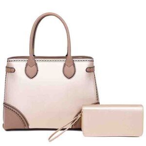 Stylish Medium Top Handle Satchel Handbag for Women 2pcs Set
